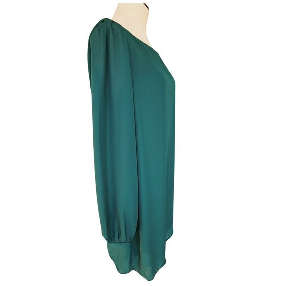 Lulus Womens Green Shift Dress Medium Long Sleeve Above Knee Lined - Picture 2 of 6